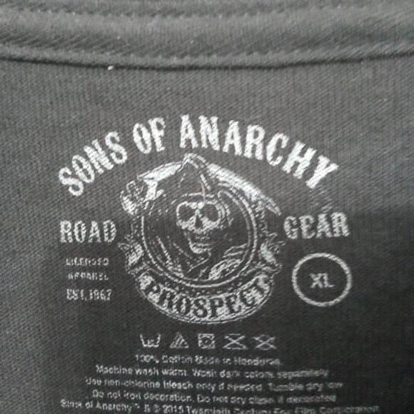 Sons Of Anarchy Road Gear Grim Reaper Biker Short Sleeve T Shirt XL - Picture 4 of 6